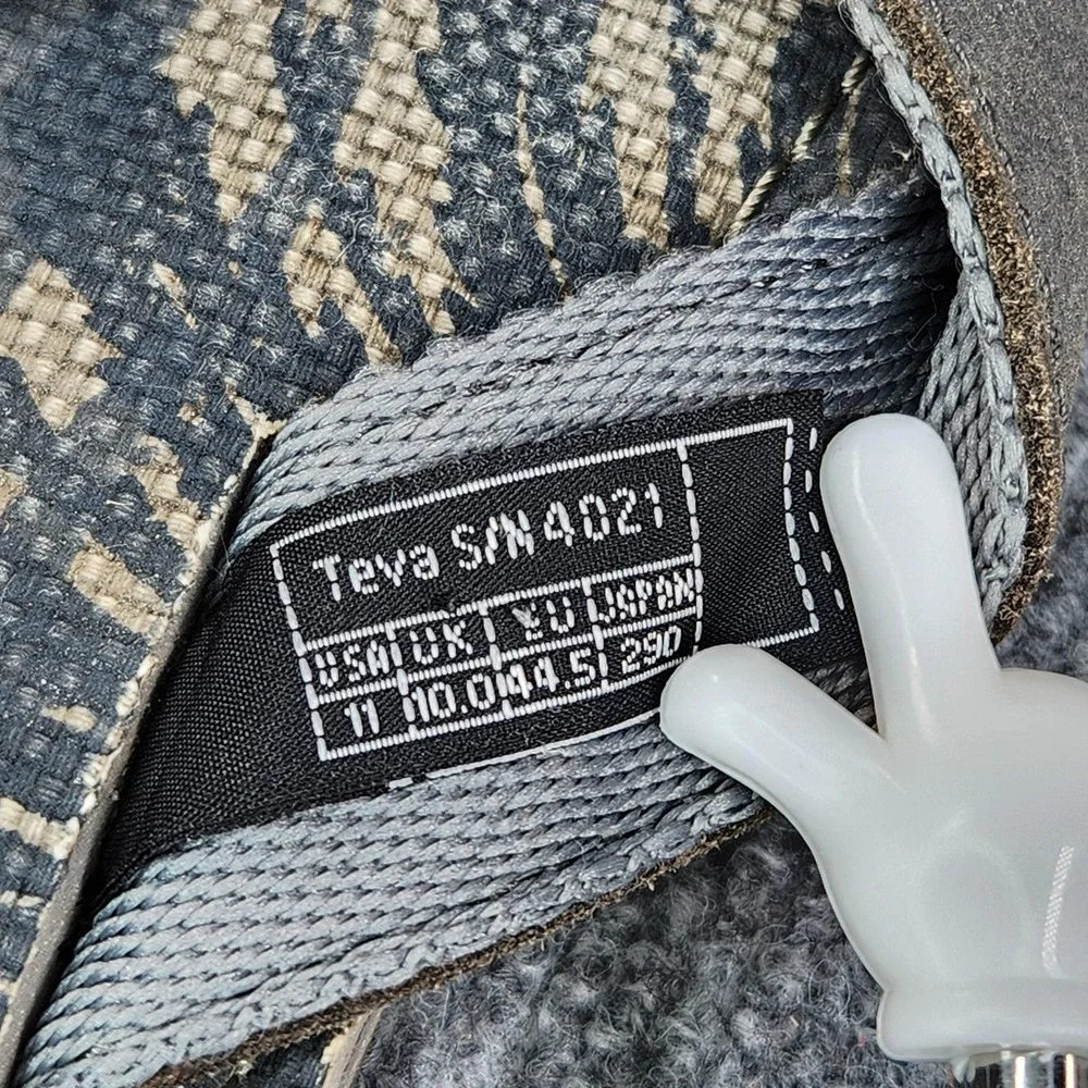 Teva Flip Flop Sandals Mens Size 11 Gray Blue Canvas Slip On Comfort Beach Shoes